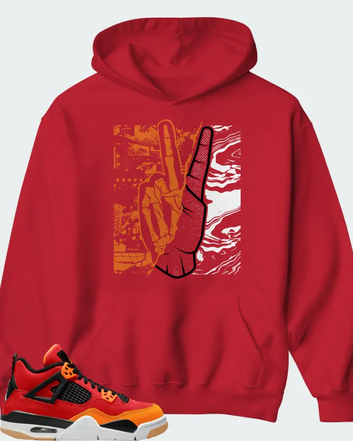 Air Jordan 4 Fire Red Starfish Matching Hoodie