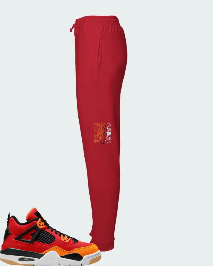 Air Jordan 4 Fire Red Starfish Matching Joggers