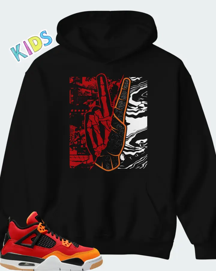 Air Jordan 4 Fire Red Starfish Matching Kid's Hoodie