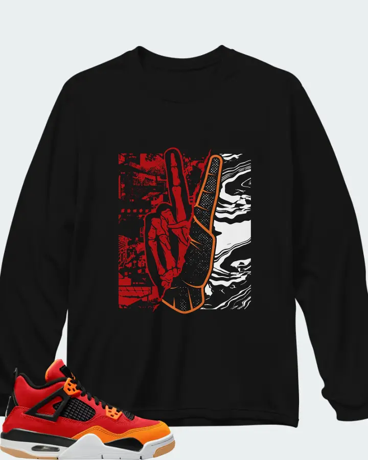 Air Jordan 4 Fire Red Starfish Matching Long Sleeve T-Shirt