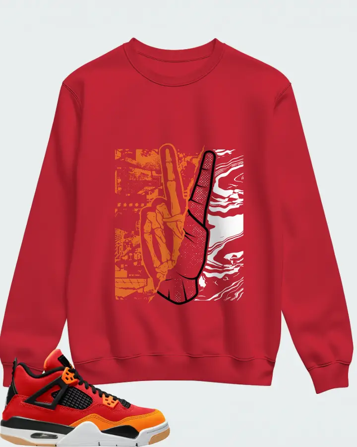 Air Jordan 4 Fire Red Starfish Matching Sweatshirt