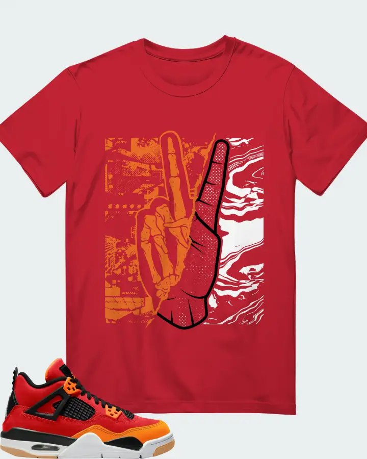 Air Jordan 4 Fire Red Starfish Matching T-Shirt