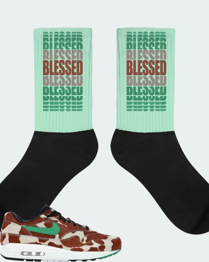 Nike Air Max 1 Sneaker Matching Mint Socks - BLESSED Many Times