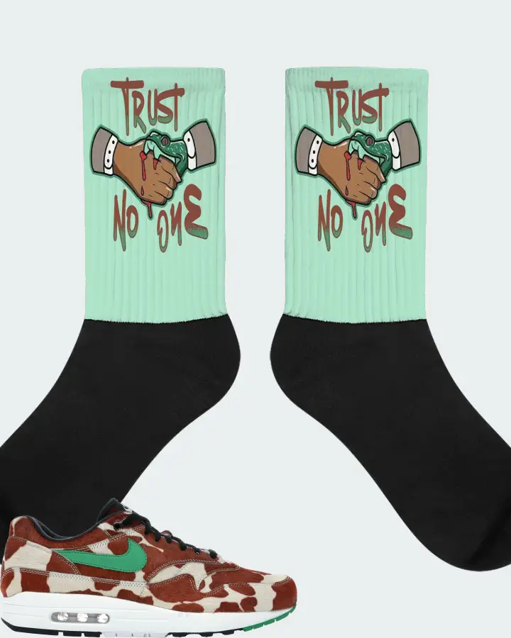 Nike Air Max 1 Sneaker Matching Mint Socks - Trust No One