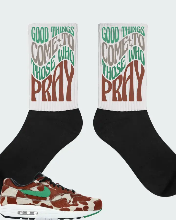 Nike Air Max 1 Sneaker Matching Socks - Good Things Come To Those Who Pray