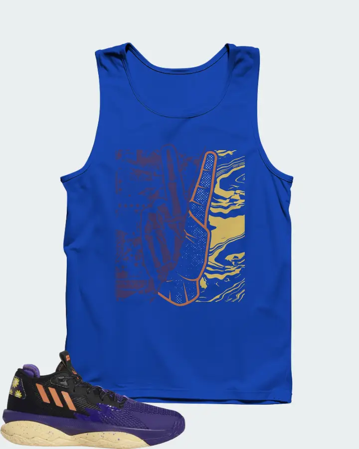 adidas Dame 8 Sneaker Matching Royal Blue Tank Top - Peace of mind