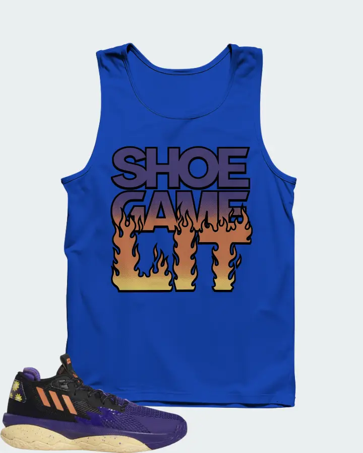adidas Dame 8 Sneaker Matching Royal Blue Tank Top - Shoe Game Lit Refreshed