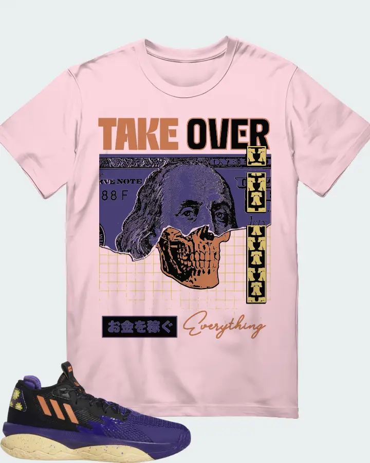 adidas Dame 8 Sneaker Matching Soft Pink T-Shirt - Take Over