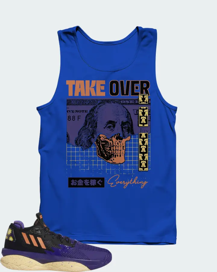 adidas Dame 8 Sneaker Matching Royal Blue Tank Top - Take Over