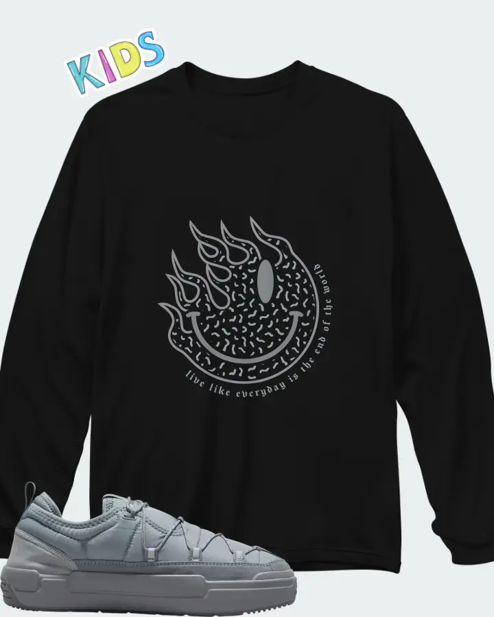 Nike Offline Pack Cool Grey Matching Kid's Long Sleeve T-Shirt