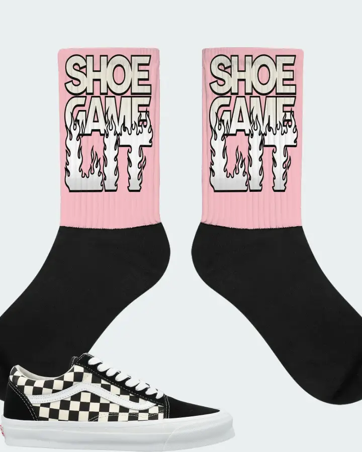 Vans Vault UA OG Old Skool LX Sneaker Matching Pink Socks - Shoe Game Lit Refreshed