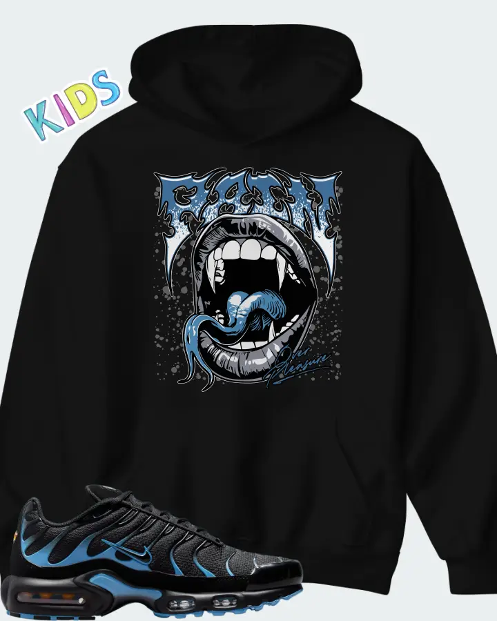 Nike Air Max Plus Black University Blue (2022) Matching Kid's Hoodie