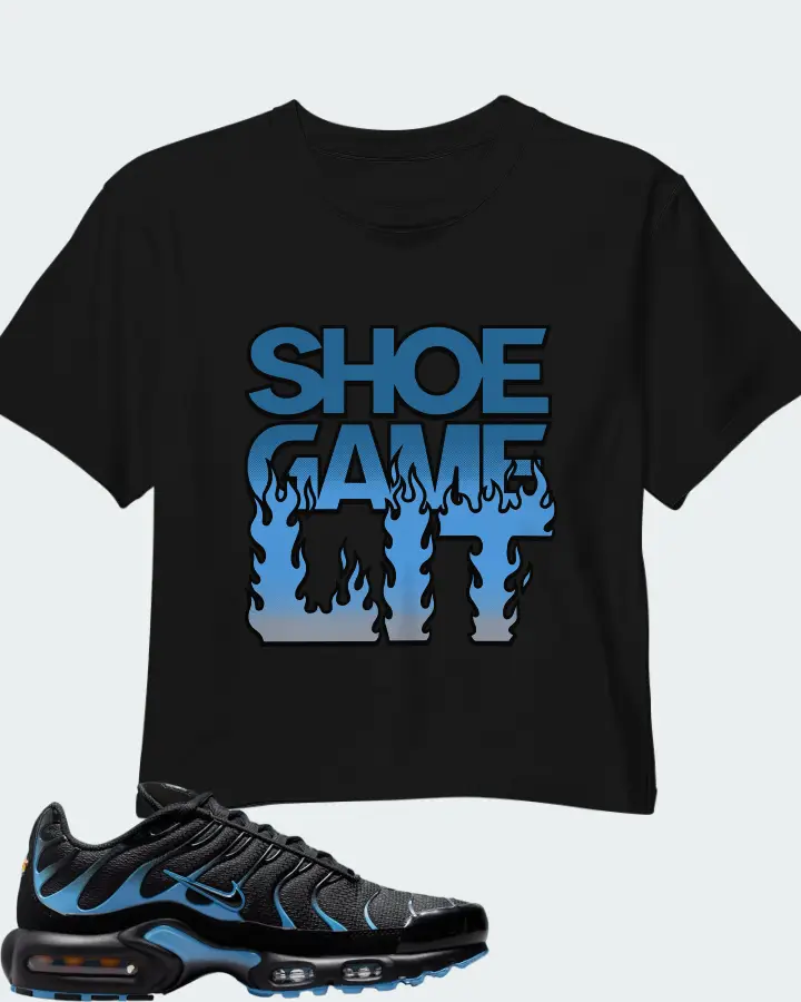 Nike Air Max Plus Black University Blue (2022) Matching Crop Top