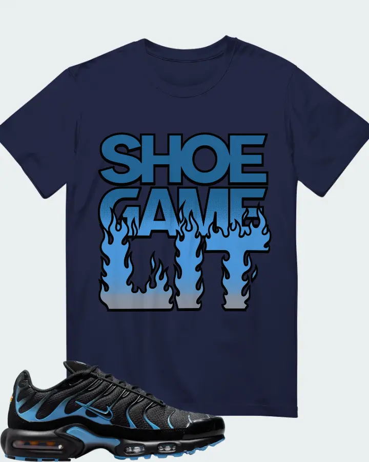 Nike Air Max Plus Black University Blue (2022) Matching T-Shirt