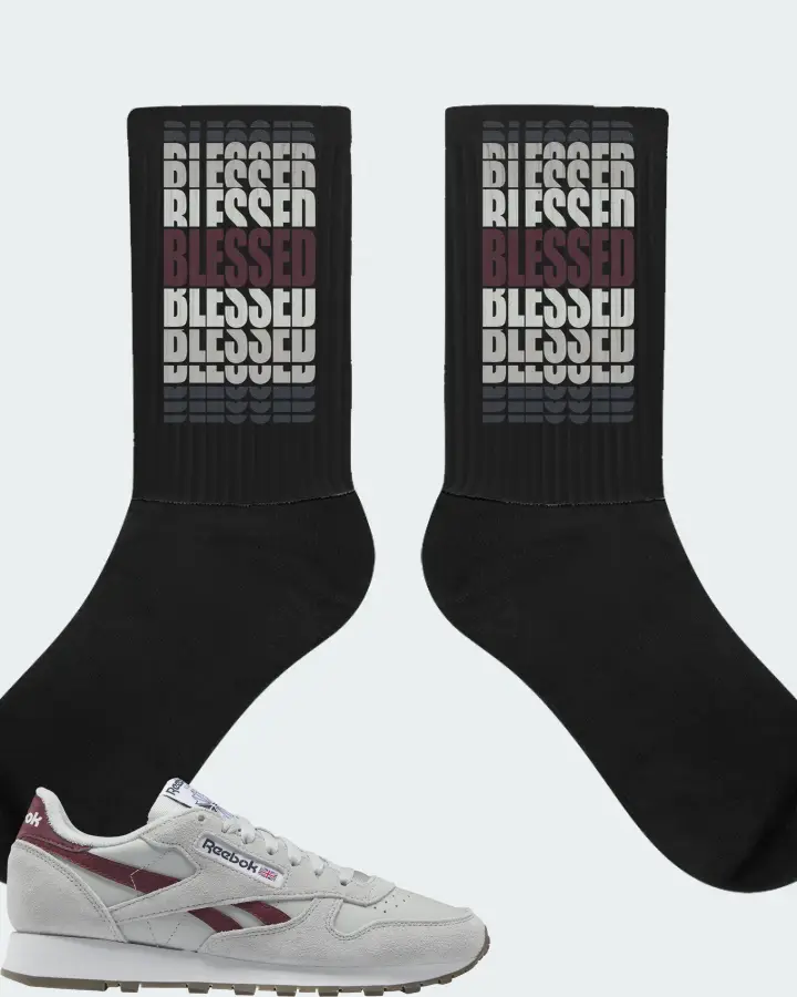 Reebok Classic Leather Sneaker Matching Black Socks - BLESSED Many Times