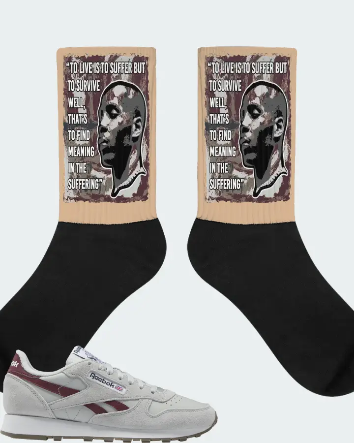 Reebok Classic Leather Sneaker Matching Cream Socks - DMX Suffer Quote