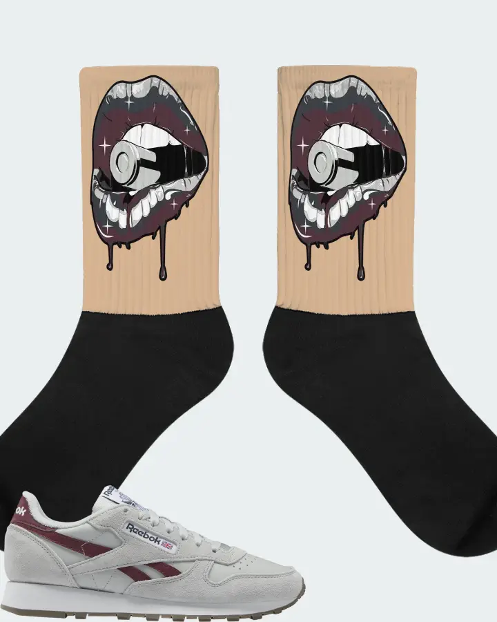 Reebok Classic Leather Sneaker Matching Cream Socks - Kiss of Death