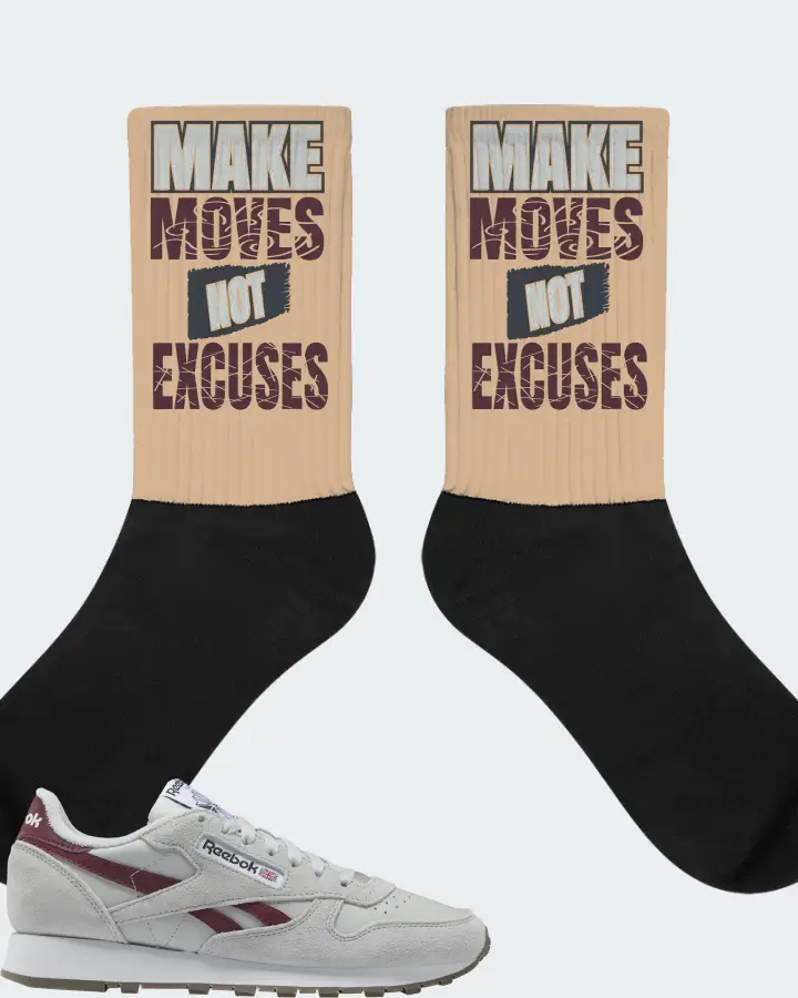 Reebok Classic Leather Sneaker Matching Cream Socks - Make Moves Not Excuses