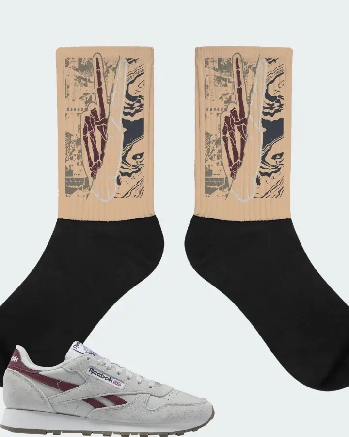 Reebok Classic Leather Sneaker Matching Cream Socks - Peace of mind