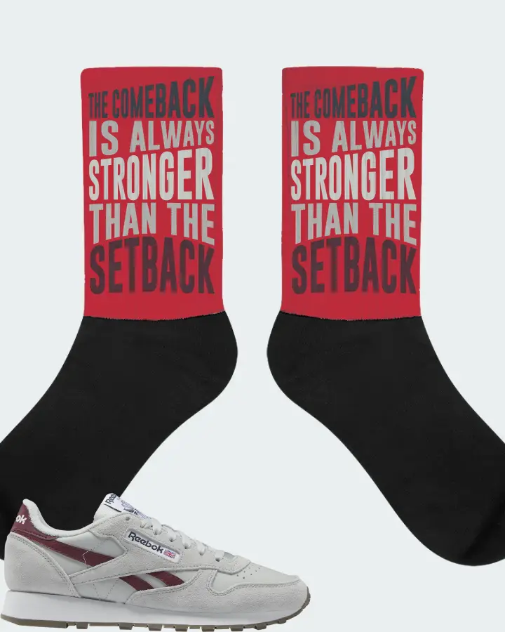 Reebok Classic Leather Sneaker Matching Red Socks - The Comeback