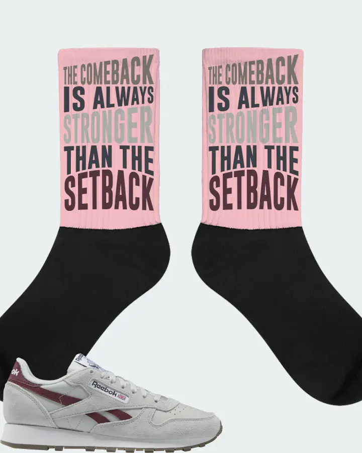 Reebok Classic Leather Sneaker Matching Pink Socks - The Comeback