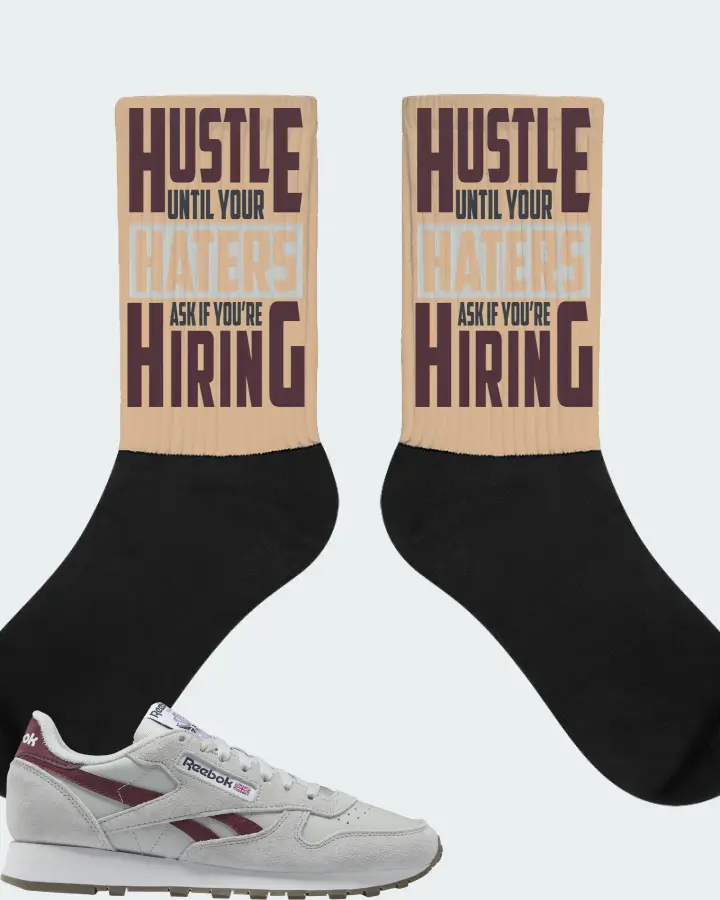 Reebok Classic Leather Sneaker Matching Cream Socks - HUSTLE UNTIL YOUR HATERS