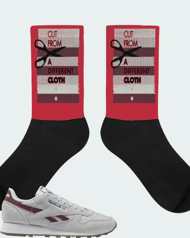 Reebok Classic Leather Sneaker Matching Red Socks - Cut From a Different Cloth
