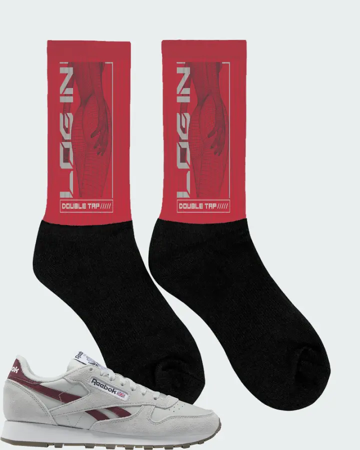 Reebok Classic Leather Sneaker Matching Red Socks (LOGIN) - View 2