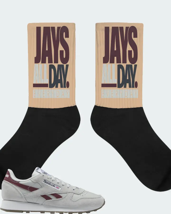 Reebok Classic Leather Sneaker Matching Cream Socks - Jays All Day