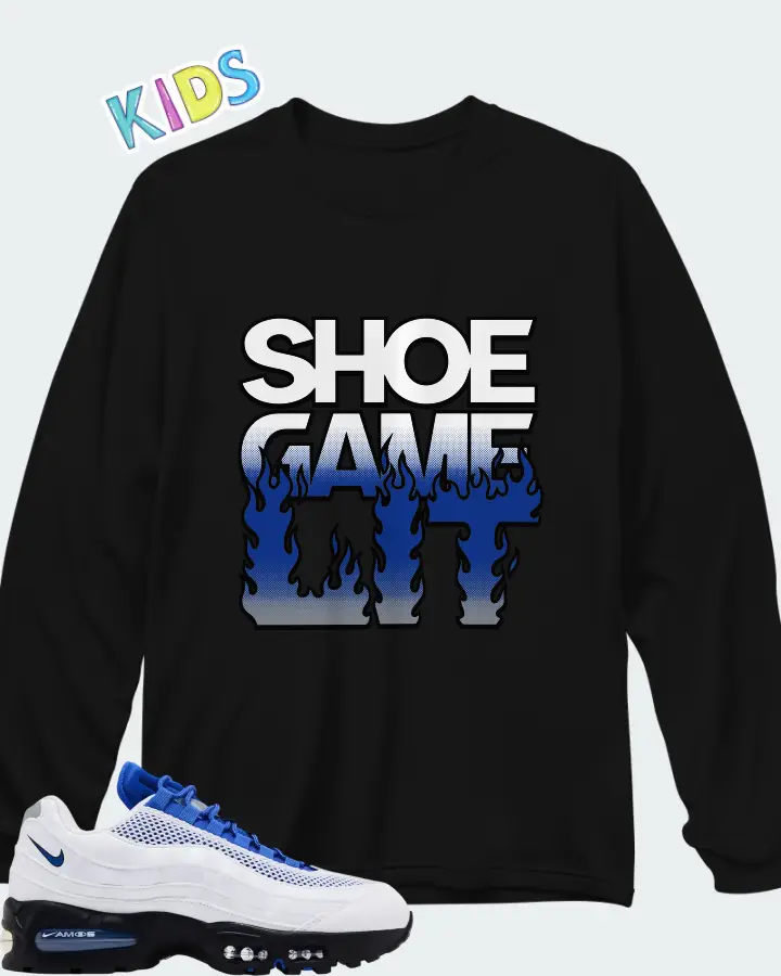 Nike Air Max 95 Total 90 Racer Blue Matching Kid's Long Sleeve T-Shirt