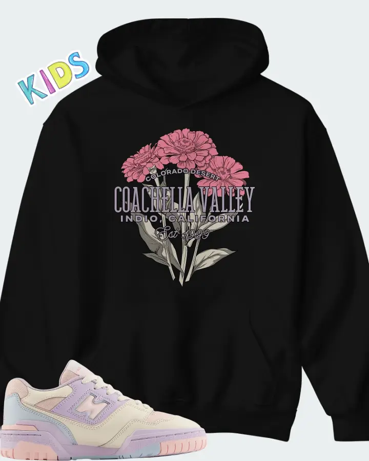 New Balance Kids 550 Shell Pink Permafrost Matching Kid's Hoodie