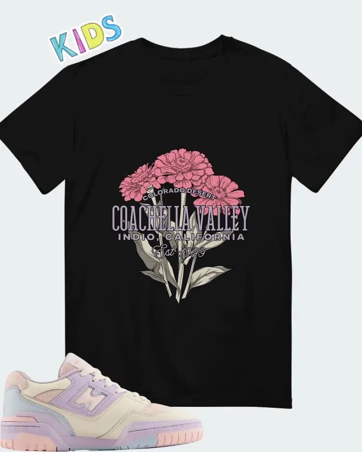 New Balance Kids 550 Shell Pink Permafrost Matching Kid's T-Shirt