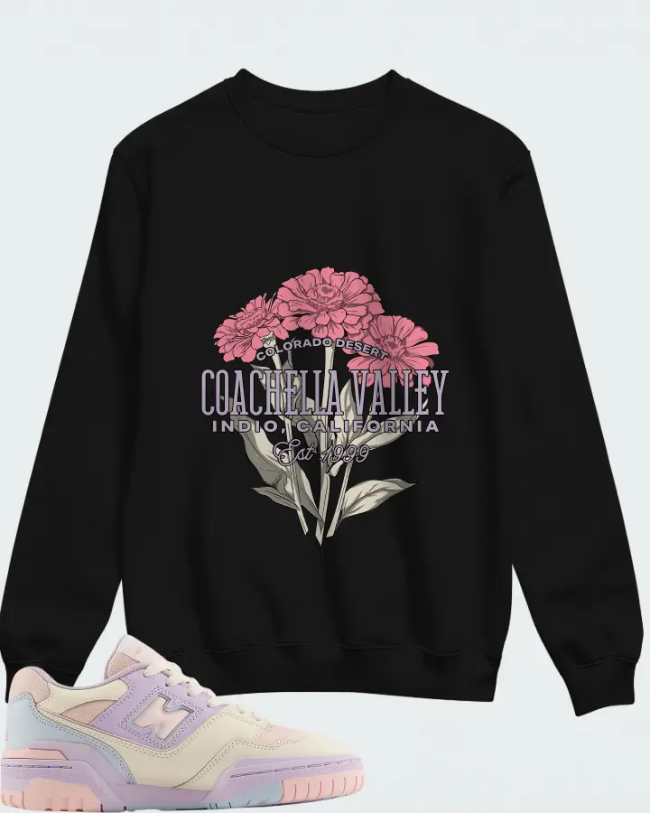 New Balance Kids 550 Shell Pink Permafrost Matching Sweatshirt