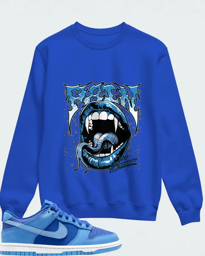Dunk Low SE Game Royal University Blue Matching Sweatshirt