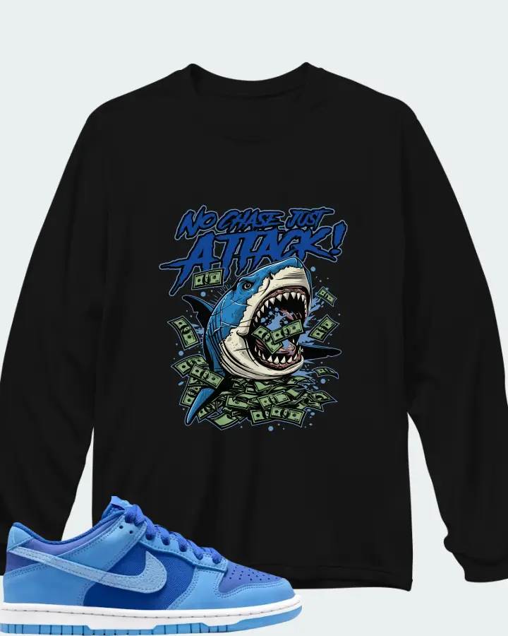 Dunk Low SE Game Royal University Blue Matching Long Sleeve T-Shirt