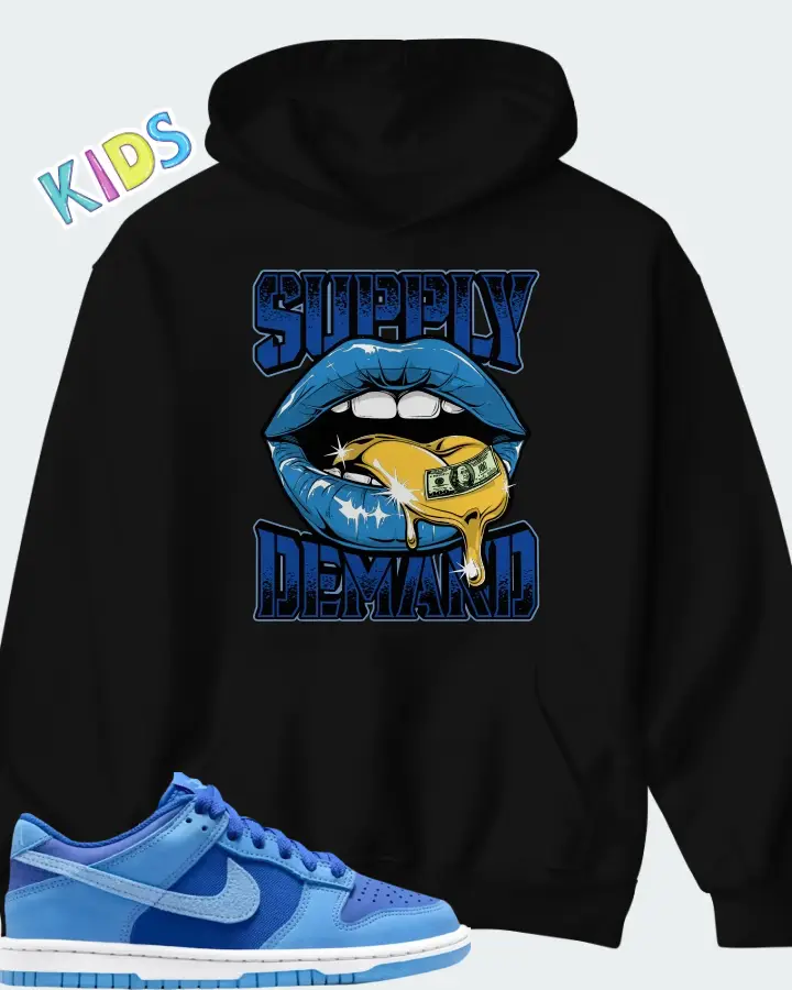 Dunk Low SE Game Royal University Blue Matching Kid's Hoodie
