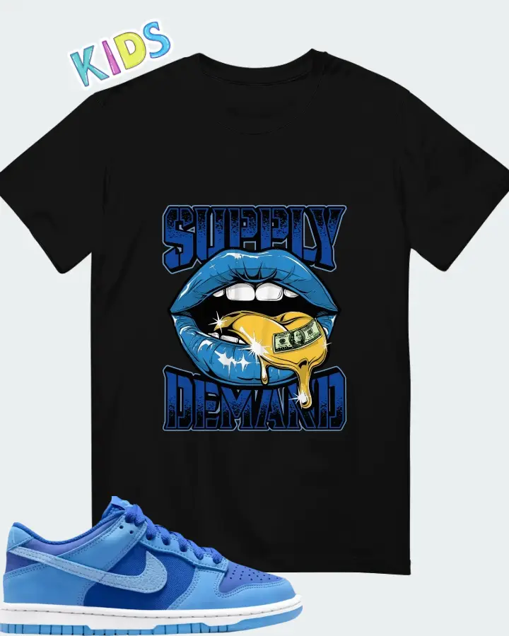 Dunk Low SE Game Royal University Blue Matching Kid's T-Shirt
