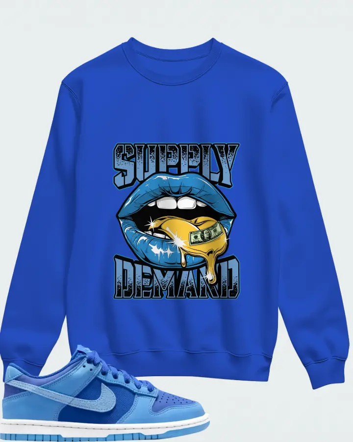 Dunk Low SE Game Royal University Blue Matching Sweatshirt