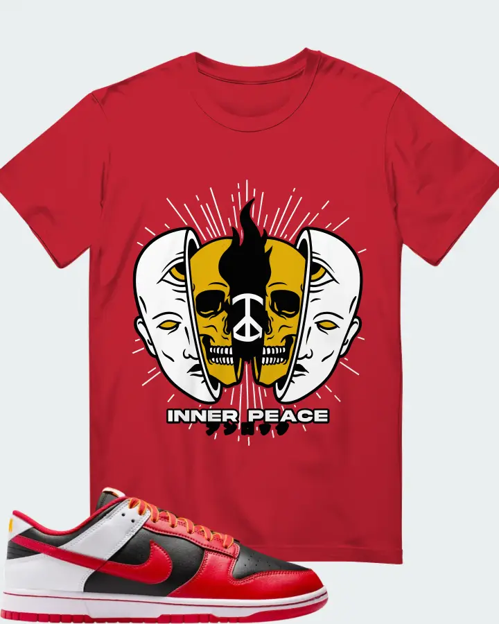 Nike Dunk Low Retro Black White University Gold Matching T-Shirt