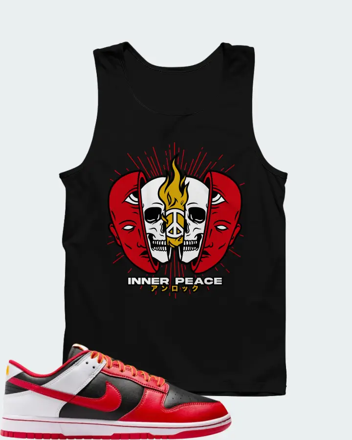 Nike Dunk Low Retro Black White University Gold Matching Tank Top