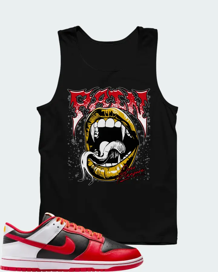 Nike Dunk Low Retro Black White University Gold Matching Tank Top