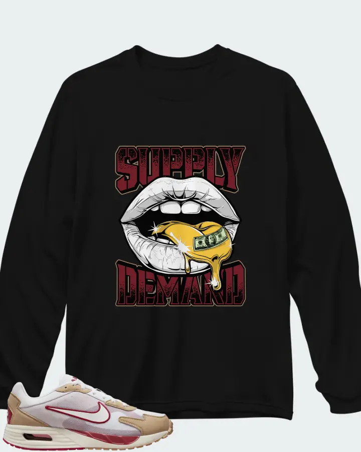 Nike Air Max Solo White Noble Red Matching Long Sleeve T-Shirt