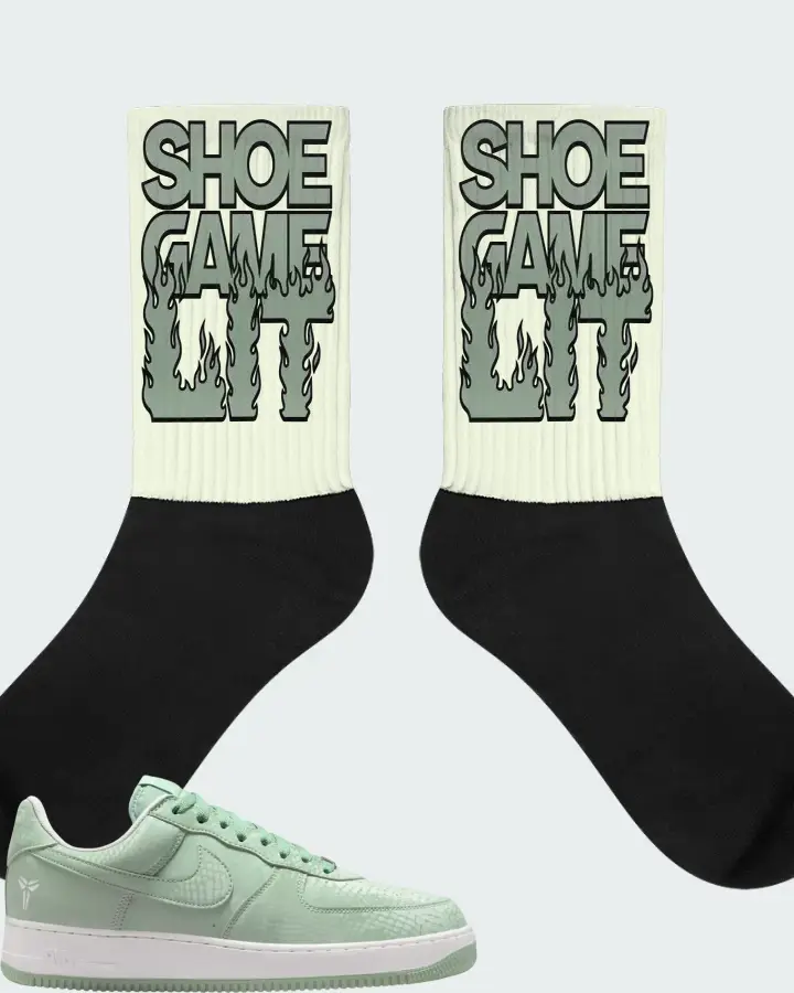 Kobe Bryant x Nike Air Force 1 Low Low Stream Sneaker Matching Citron Socks - Shoe Game Lit Refreshed