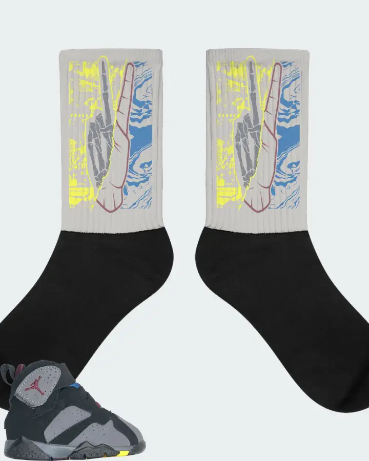 Jordan 7 Retro Sneaker Matching Grey Socks - Peace of mind