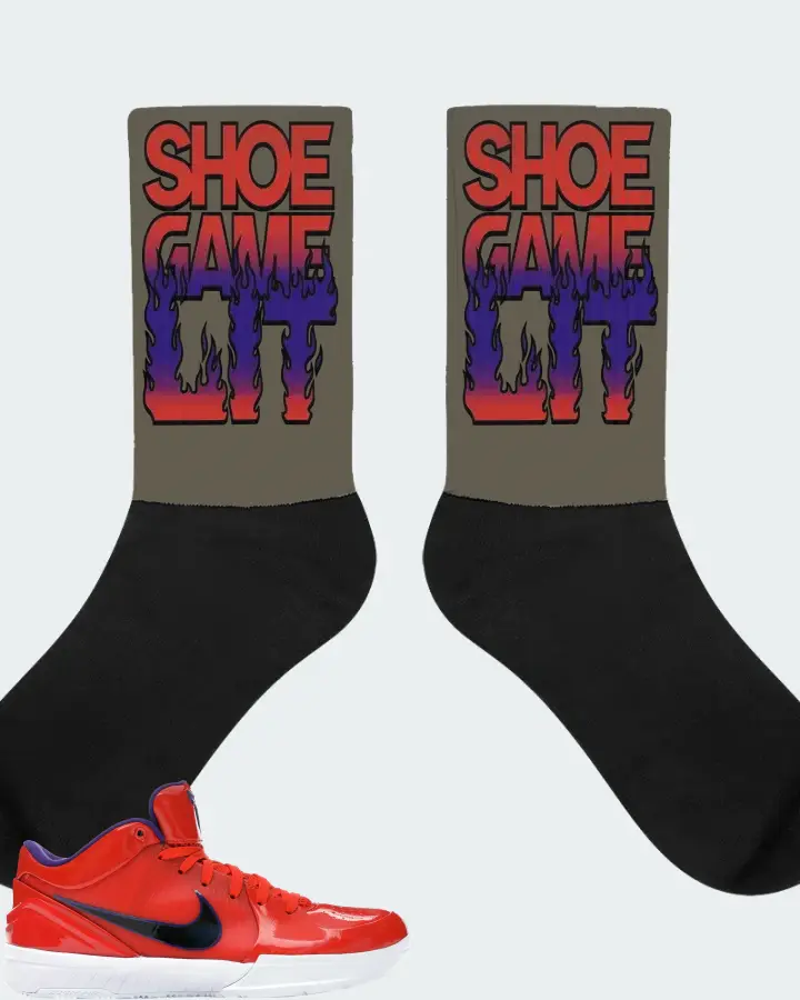 Nike Kobe 4 Protro Sneaker Matching Army Green Socks - Shoe Game Lit Refreshed