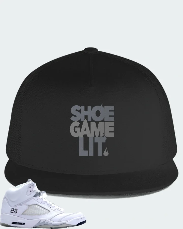 Jordan 5 Retro Sneaker Matching Black Hat - Shoe Game Lit Classic