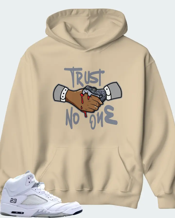 Jordan 5 Retro Sneaker Matching Cream Hoodie - Trust No One