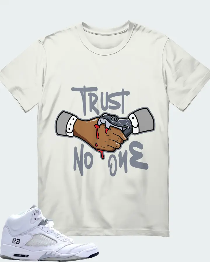 Jordan 5 Retro Sneaker Matching Ash T-Shirt - Trust No One