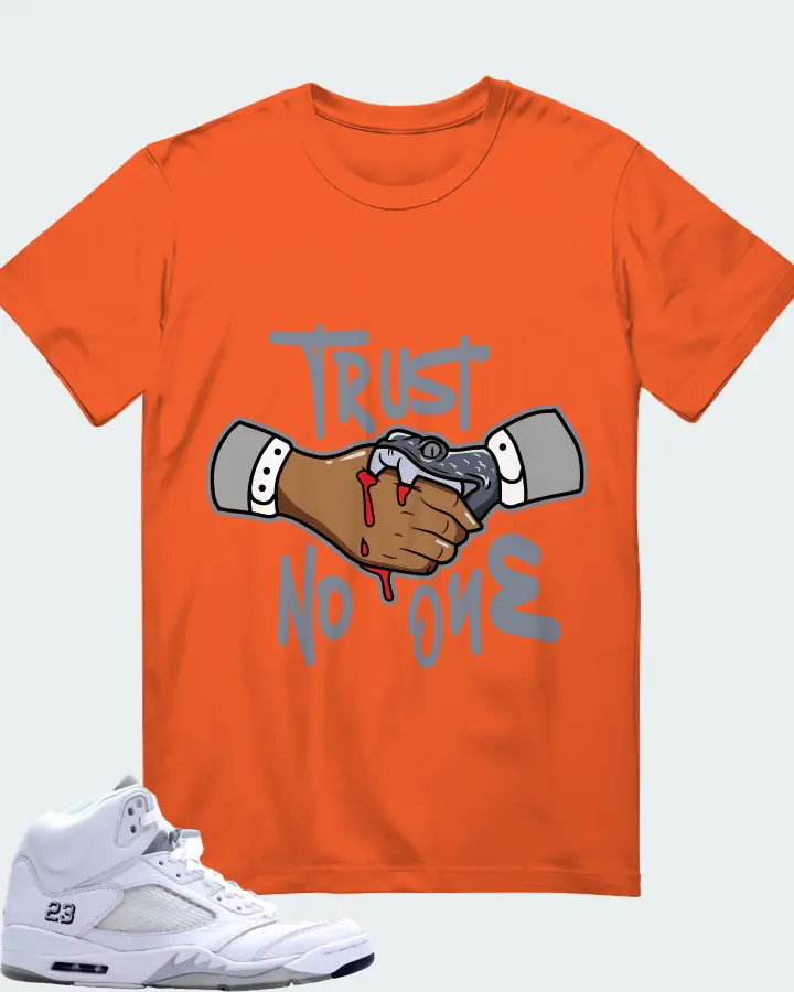 Jordan 5 Retro Sneaker Matching Orange T-Shirt - Trust No One