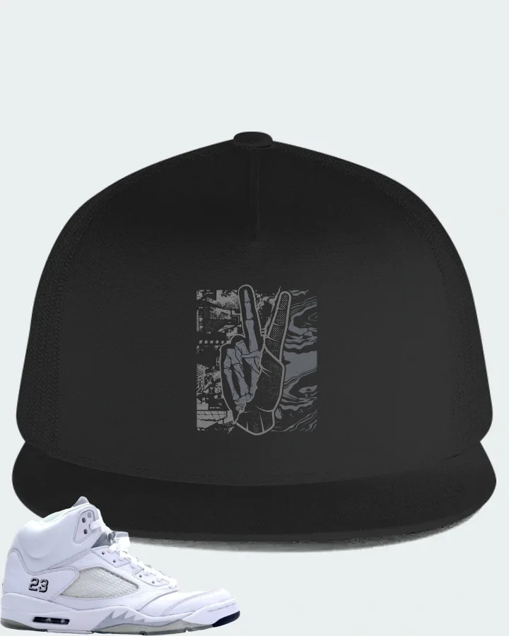 Jordan 5 Retro Sneaker Matching Black Hat - Peace of mind